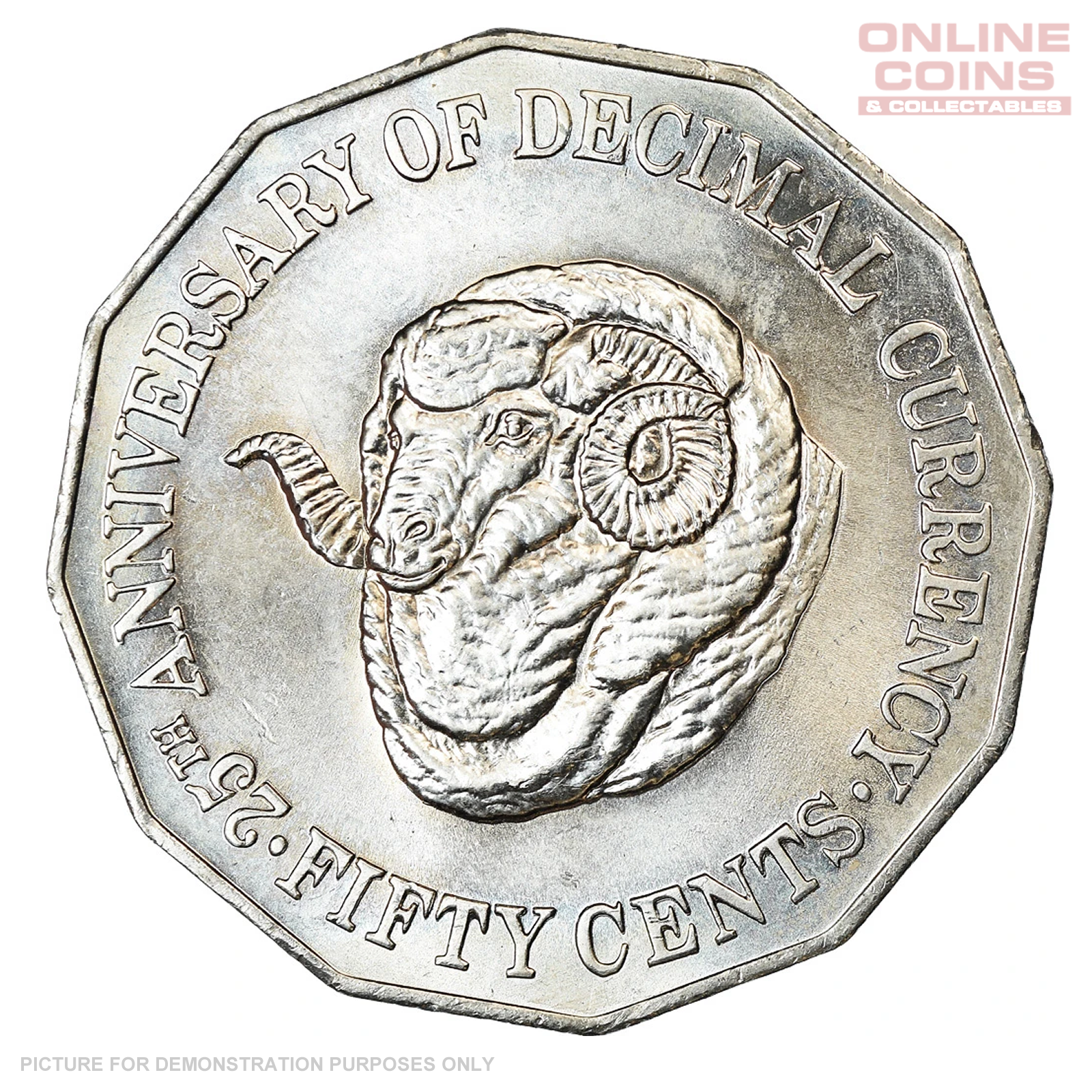 1991 Circulated Loose 50c Coin - Celebrating The 25th Anniversary Of Decimal Currency